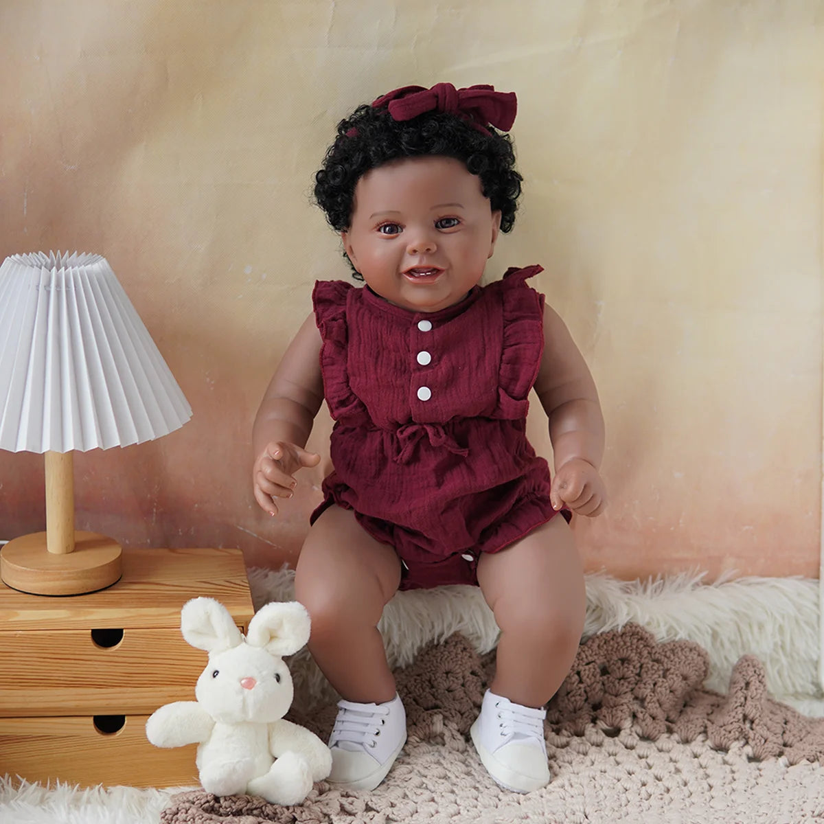 Boneca Bebê Reborn Brastoy Realista Silicone 55cm Conjunto de Roupa Chupeta Mamadeira e Pelúcia Pode Dar Banho Roupa