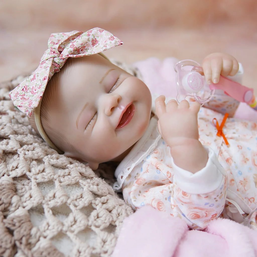 Boneca Bebê Reborn Brastoy Silicone Realista 55cm Kit Acessórios Conjunto Roupa Mamadeira Chupeta Pelúcia Fralda Certidão