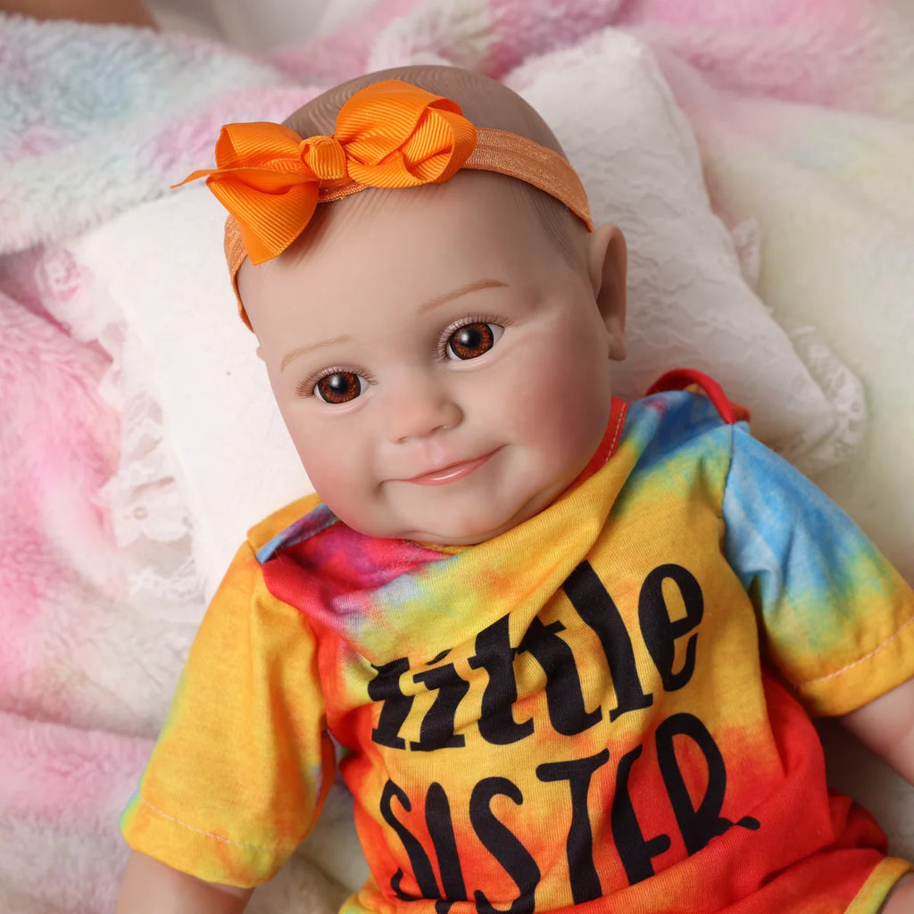 Boneca Bebê Reborn Realista Brastoy Original 48 cm Silicone Kit Conjunto de Roupa Mamadeira Certidão Fralda e Pelúcia