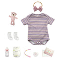 Bebê Reborn Boneca Realista Brastoy 48cm Boneca de Silicone Kit Conjunto de Roupa Chupeta Mamadeira e Pelúcia Original