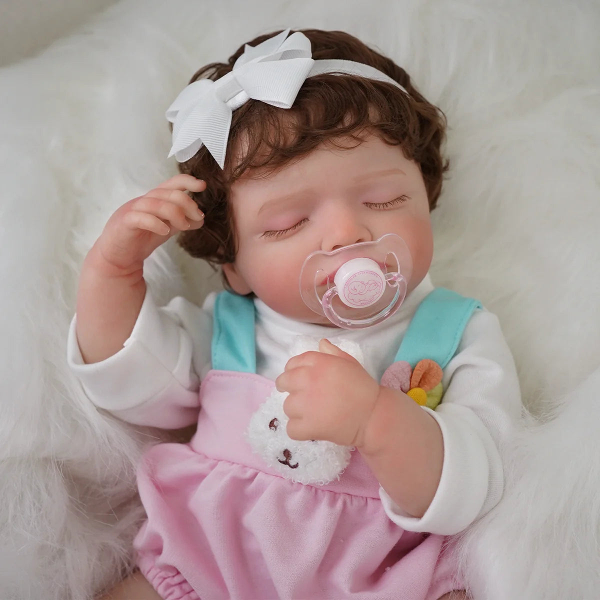 Boneca Bebê Reborn Realista Brastoy Original 48 cm Silicone Kit Conjunto de Roupa Mamadeira Chupeta Certidão Fralda e Pelúcia