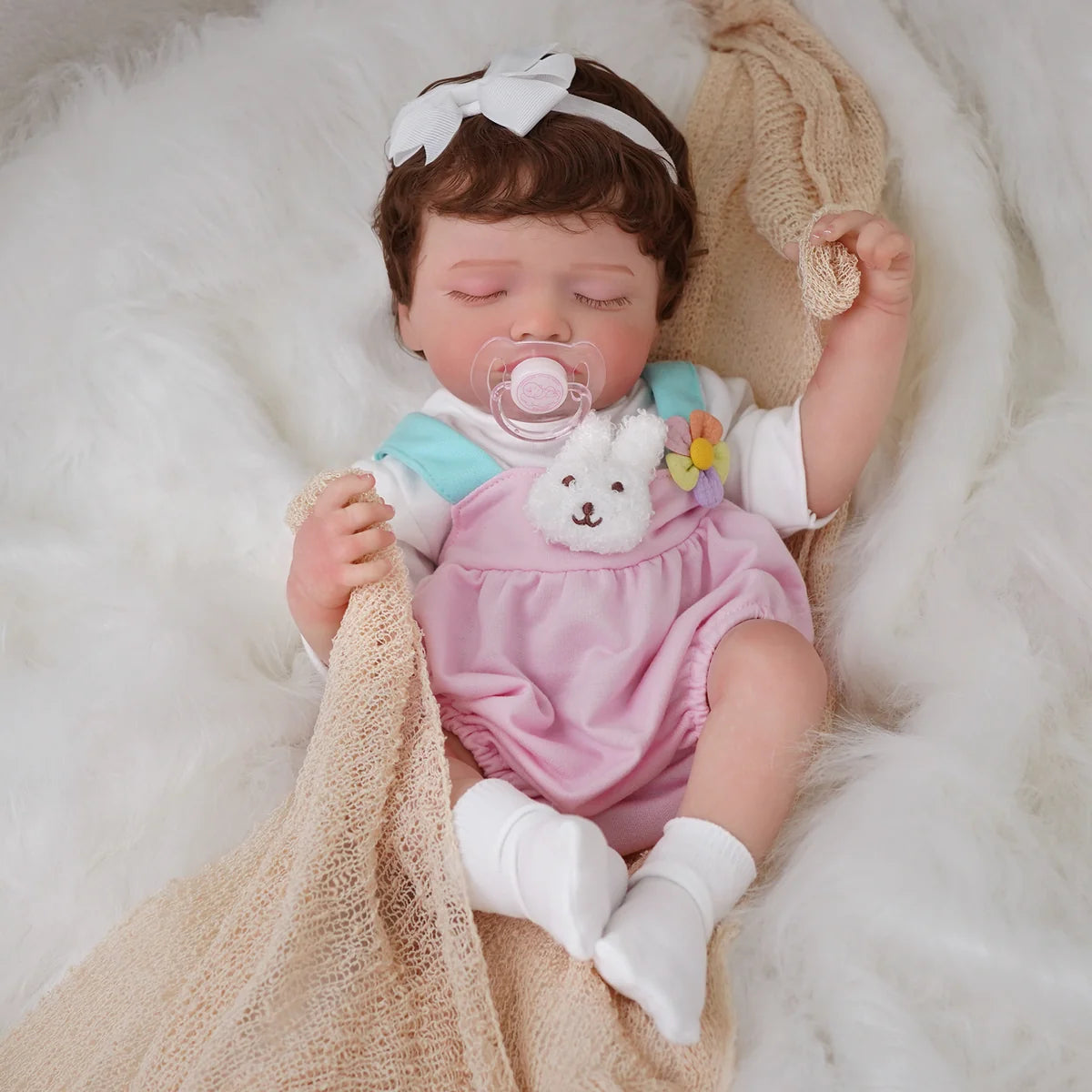 Boneca Bebê Reborn Realista Brastoy Original 48 cm Silicone Kit Conjunto de Roupa Mamadeira Chupeta Certidão Fralda e Pelúcia