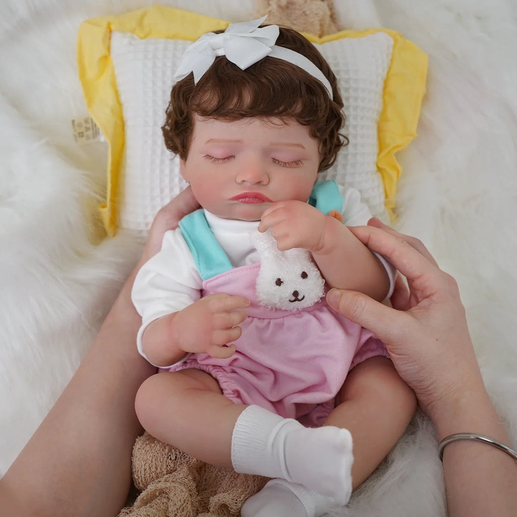 Boneca Bebê Reborn Realista Brastoy Original 48 cm Silicone Kit Conjunto de Roupa Mamadeira Chupeta Certidão Fralda e Pelúcia