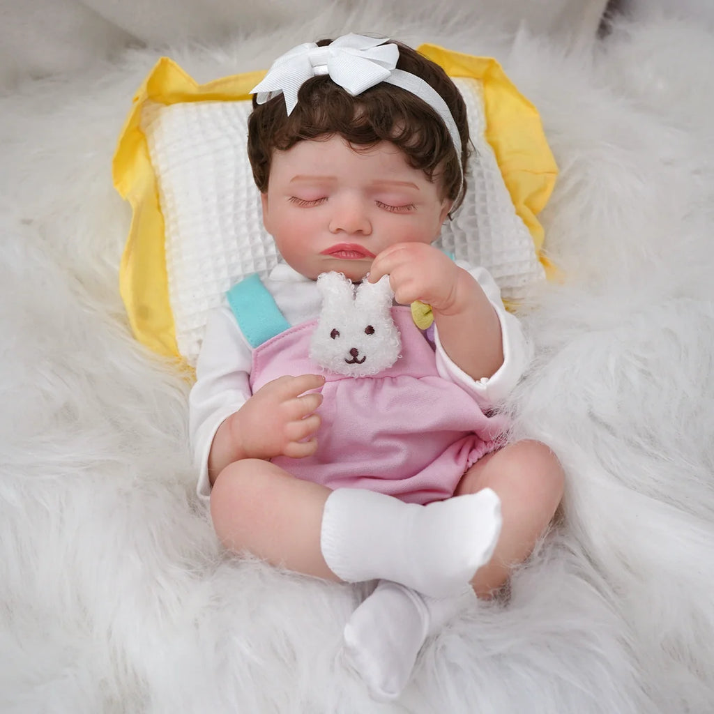Boneca Bebê Reborn Realista Brastoy Original 48 cm Silicone Kit Conjunto de Roupa Mamadeira Chupeta Certidão Fralda e Pelúcia