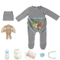 Boneco Bebê Reborn Brastoy Realista Silicone 48cm Conjunto de Roupa Chupeta Mamadeira e Pelúcia Pode Dar Banho Roupa