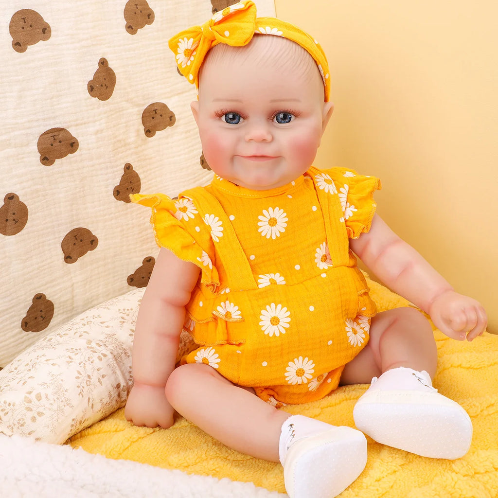 Bebê Reborn Boneca Corpo de silicone Pode Dar Banho 48cm Conjunto de Roupa Chupeta Mamadeira Fralda Certidão e Pelúcia Brastoy