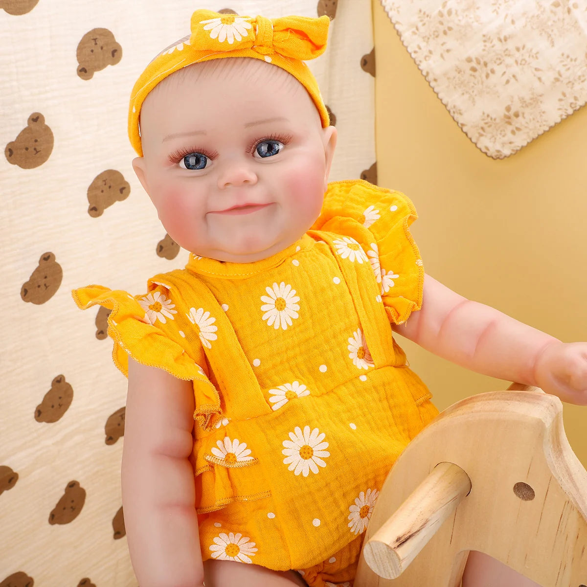 Bebê Reborn Boneca Corpo de silicone Pode Dar Banho 48cm Conjunto de Roupa Chupeta Mamadeira Fralda Certidão e Pelúcia Brastoy