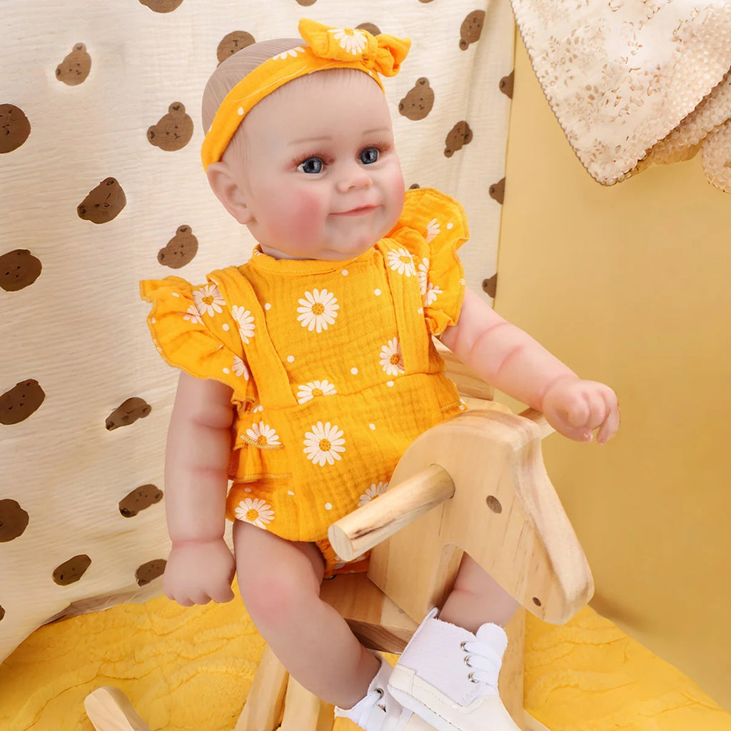 Bebê Reborn Boneca Corpo de silicone Pode Dar Banho 48cm Conjunto de Roupa Chupeta Mamadeira Fralda Certidão e Pelúcia Brastoy
