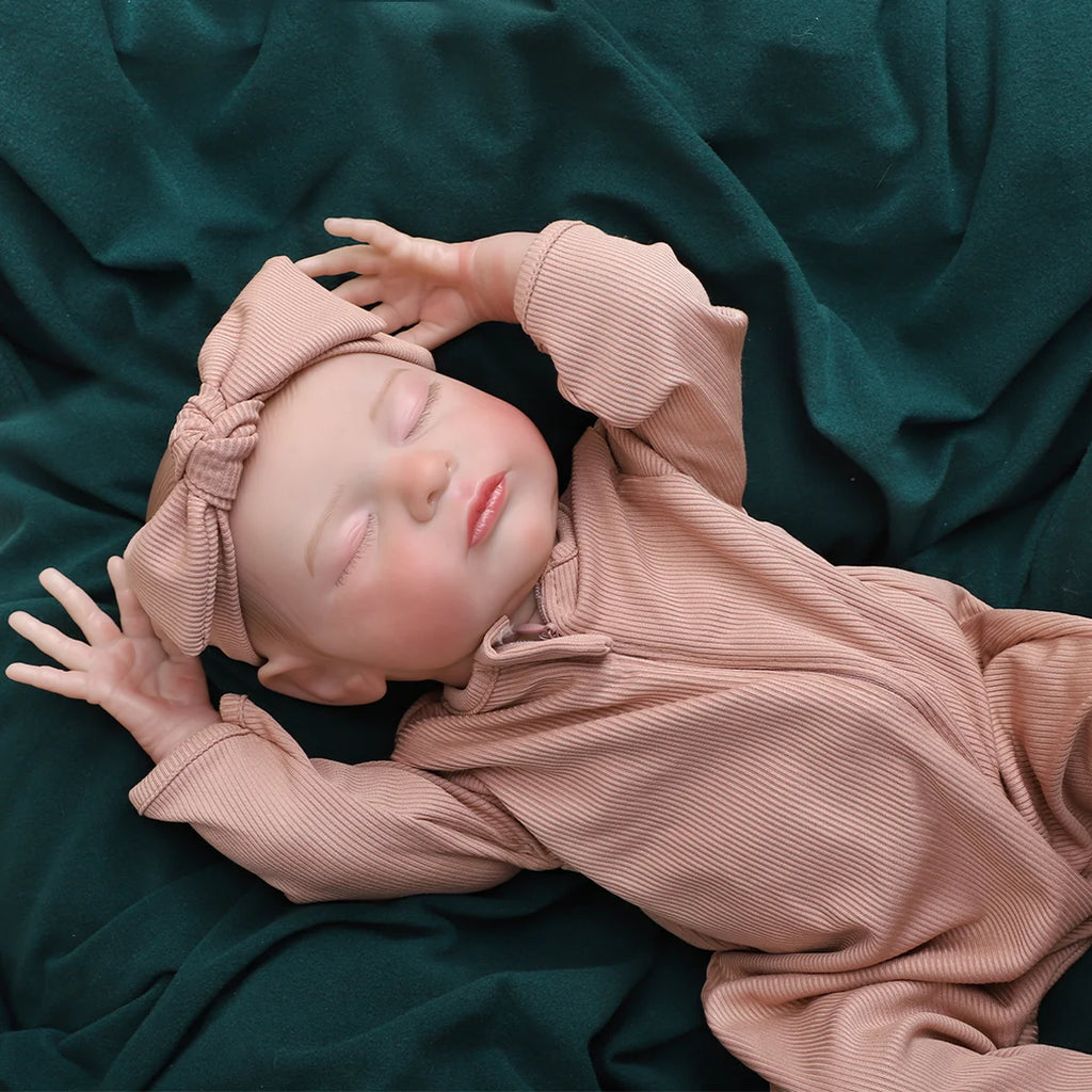 Boneca Bebê Reborn Brastoy Realista Silicone 48cm Conjunto de Roupa Chupeta Mamadeira Fralda Certidão e Pelúcia Pode Dar Banho Roupa