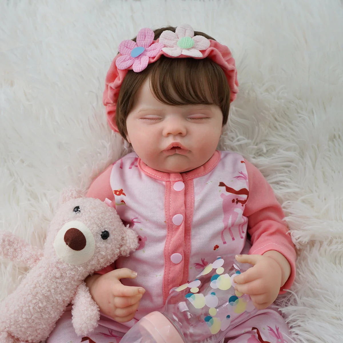 Boneca Bebê Reborn de Silicone 48cm Menina Pode dar Banho Brastoy Com Acessórios