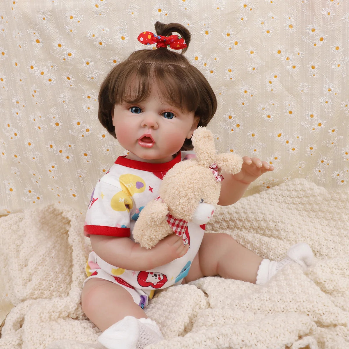Boneca Bebê Reborn Menina 55cm Silicone Menina com Acessórios Pode dar Banho Brastoy