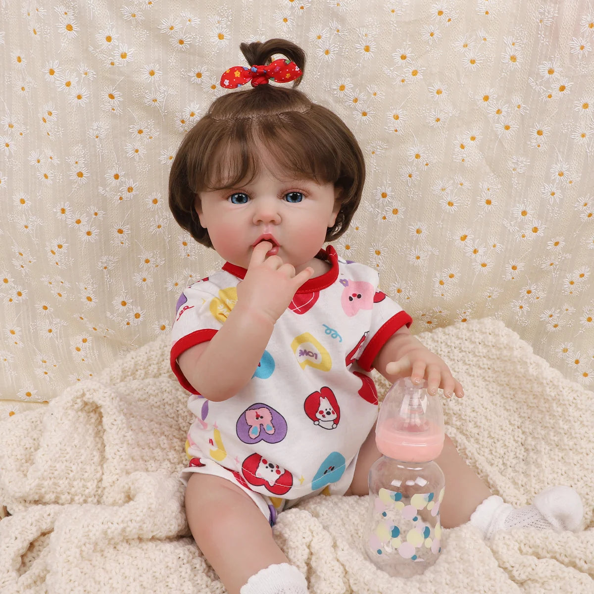 Boneca Bebê Reborn Menina 55cm Silicone Menina com Acessórios Pode dar Banho Brastoy