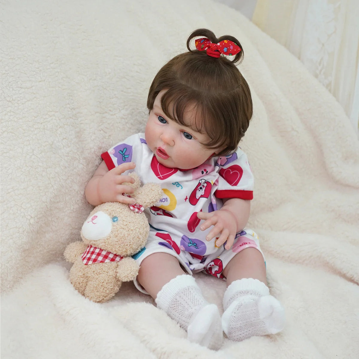 Boneca Bebê Reborn Menina 55cm Silicone Menina com Acessórios Pode dar Banho Brastoy