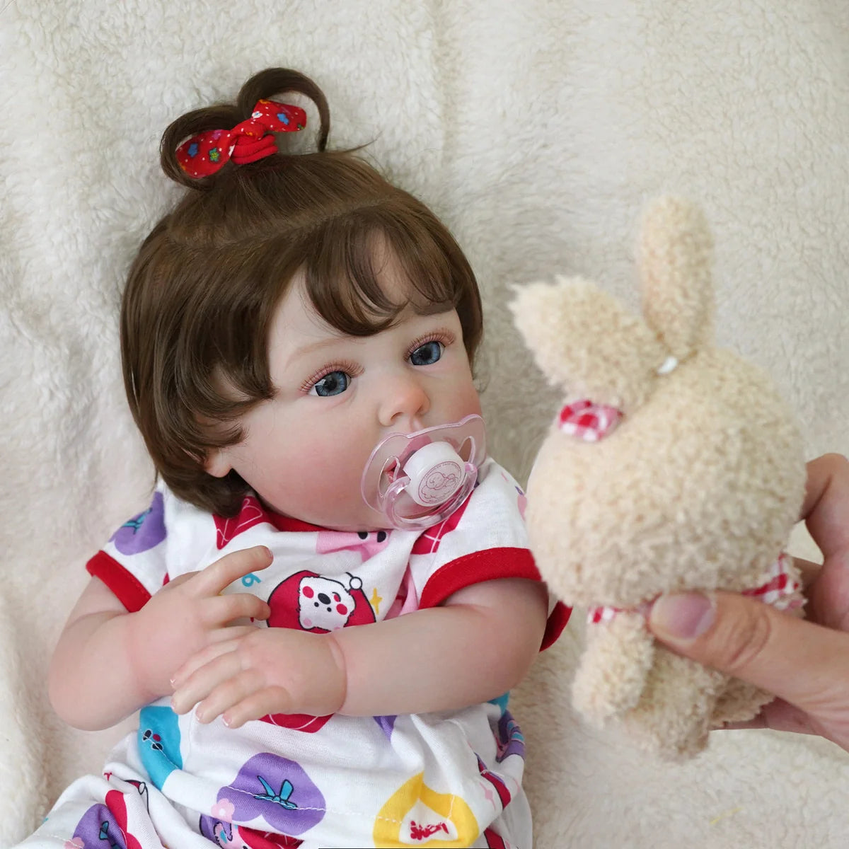 Boneca Bebê Reborn Menina 55cm Silicone Menina com Acessórios Pode dar Banho Brastoy