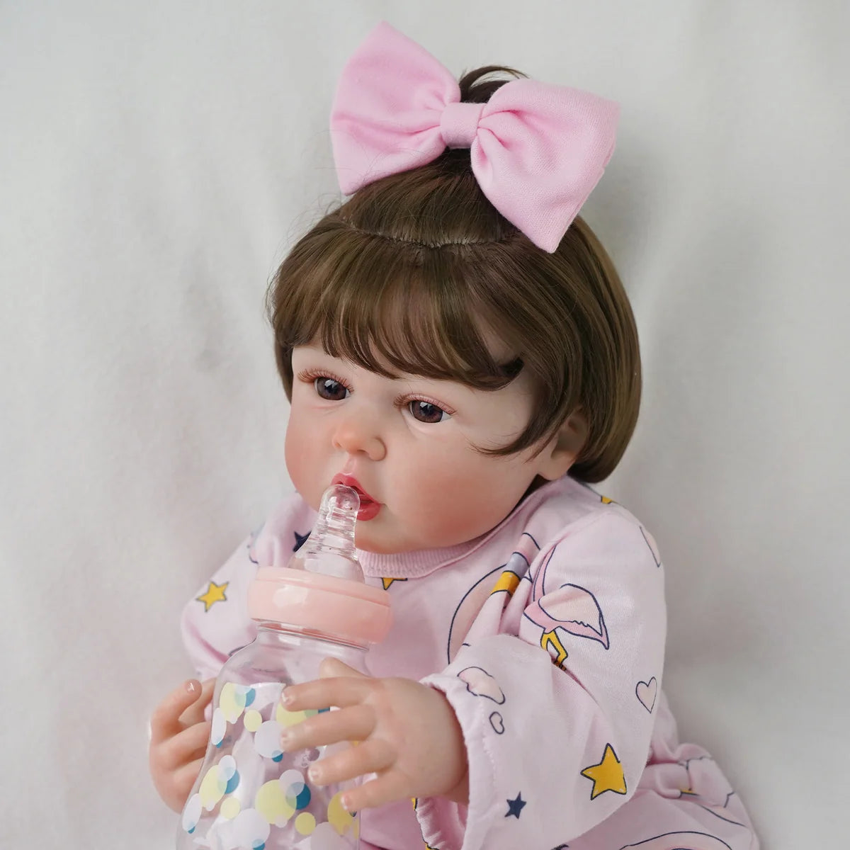 Boneca Bebê Reborn Menina 55cm Silicone com Acessórios Pode dar Banho Brastoy