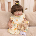 Boneca Bebê Reborn Silicone 48cm Menina Olho fechado Pode dar Banho com Acessórios Brastoy