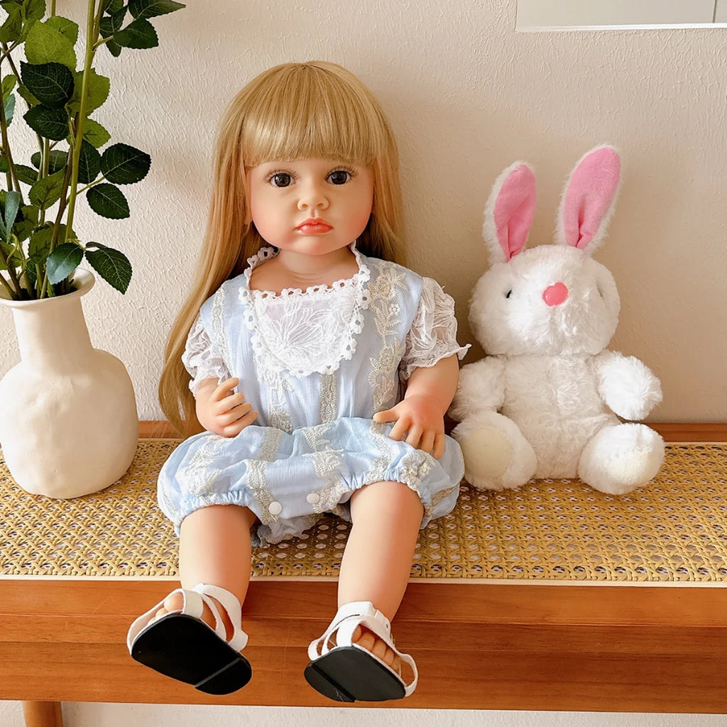 Boneca Bebê Reborn Realista Ursinho Silicone Conjunto de Roupa Chupeta Mamadeira e Pelúcia Original Completo
