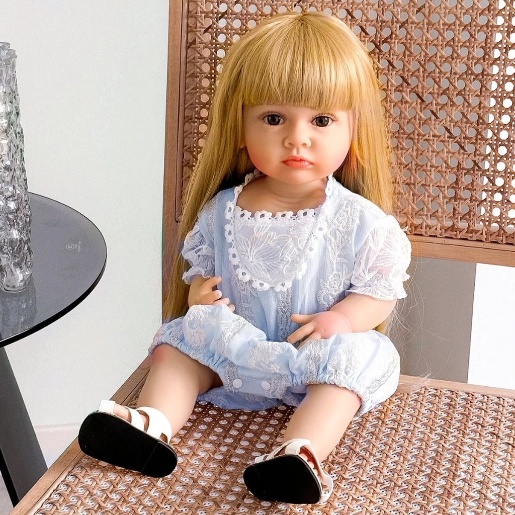 Boneca Bebê Reborn Realista Ursinho Silicone Conjunto de Roupa Chupeta Mamadeira e Pelúcia Original Completo