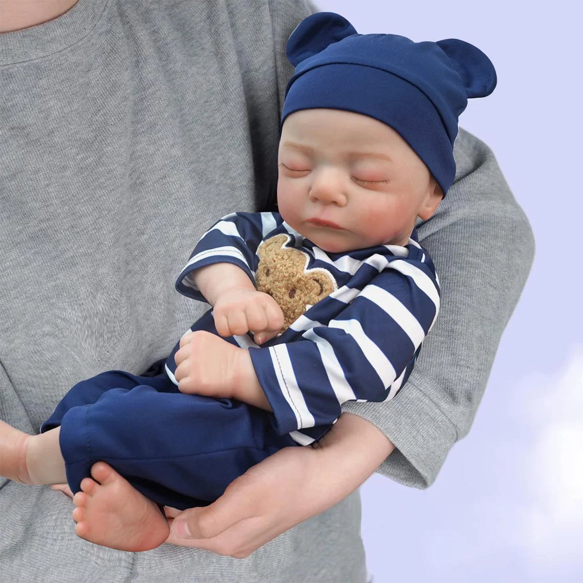 Boneco Bebê Reborn Menino Realista Silicone Conjunto de Roupa Chupeta Mamadeira e Pelúcia Original Completo