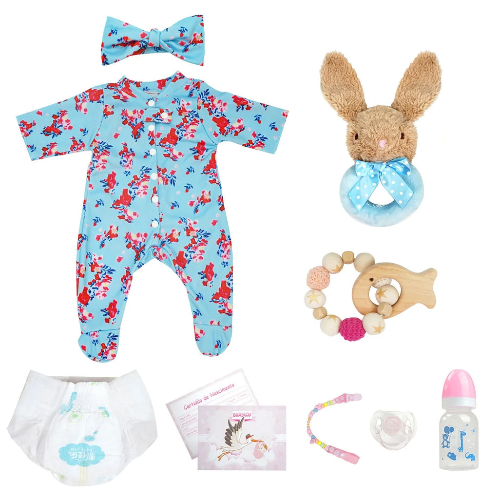 Boneca Bebê Reborn Realista Negra 55cm Silicone Conjunto de Roupa Chupeta Mamadeira e Pelúcia Original Completo