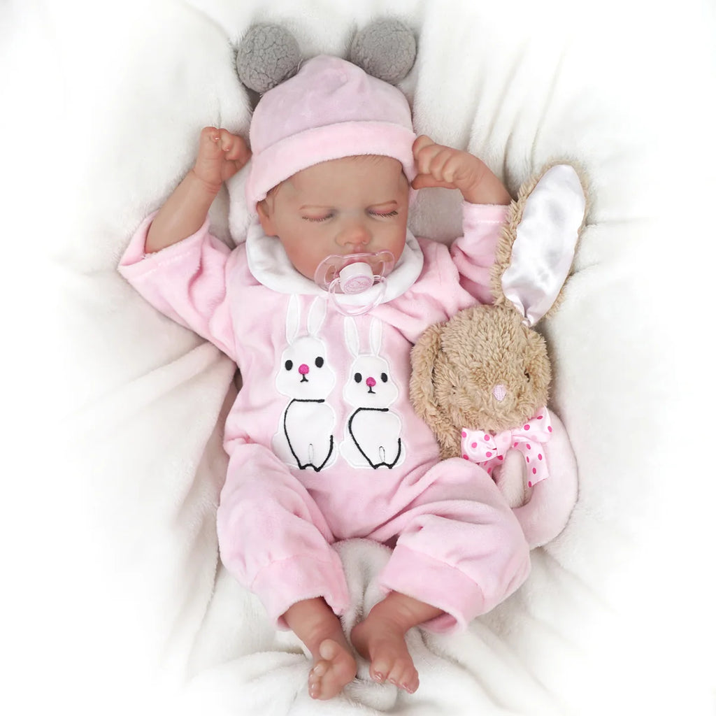 Boneca Bebê Reborn Realista Silicone Conjunto de Roupa Chupeta Mamadeira e Pelúcia Original Completo