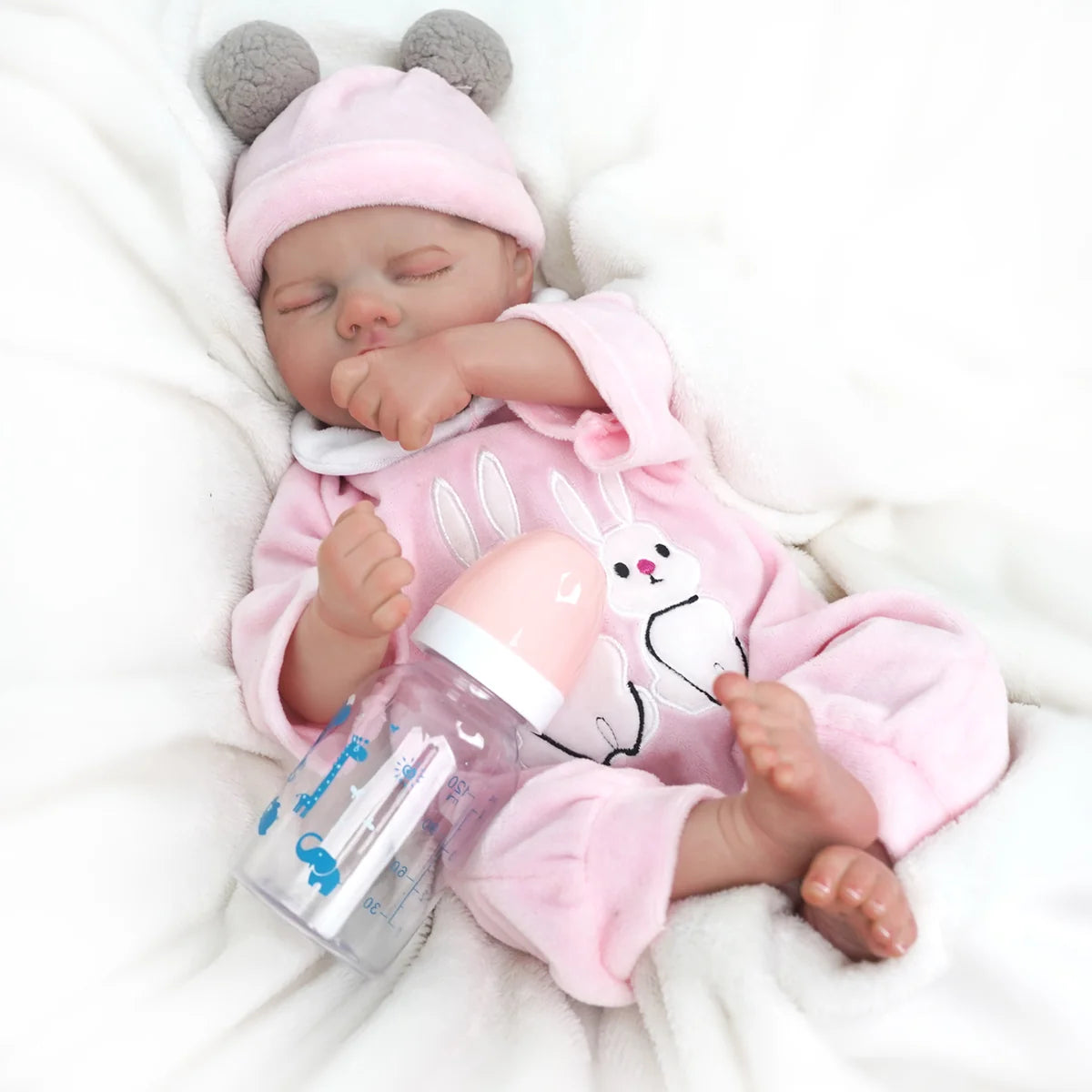 Boneca Bebê Reborn Realista Silicone Conjunto de Roupa Chupeta Mamadeira e Pelúcia Original Completo