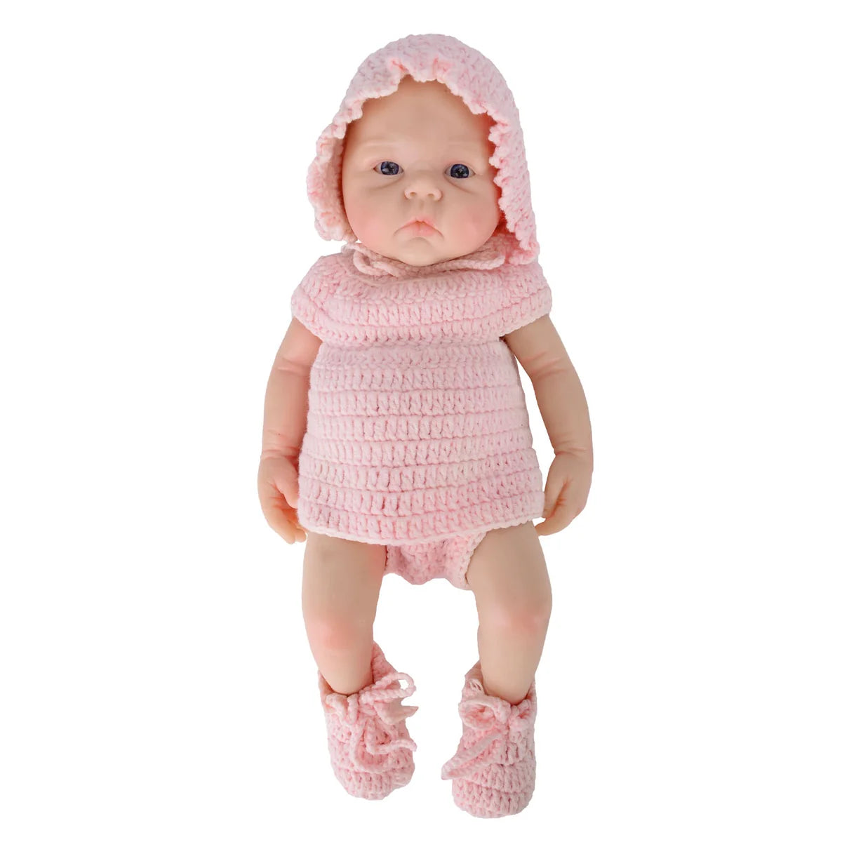 Bebê Reborn Boneca Silicone Sólido 35cm Original Pode Tomar Banho Com Kit Conjunto de Roupa Chupeta Mamadeira e Pelúcia