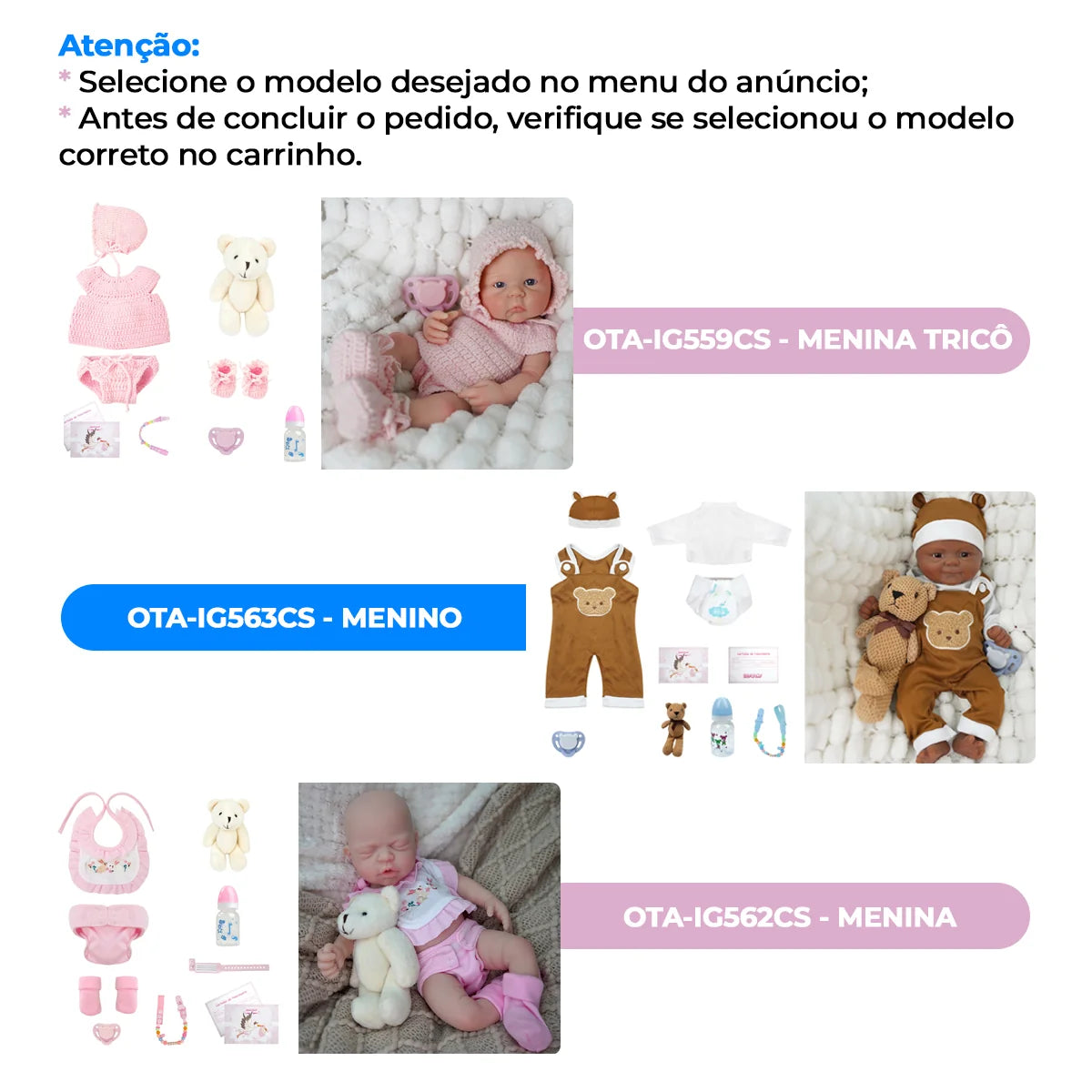 Bebê Reborn Boneca Silicone Sólido 35cm Original Pode Tomar Banho Com Kit Conjunto de Roupa Chupeta Mamadeira e Pelúcia