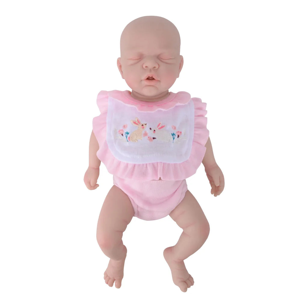 Bebê Reborn Boneca Silicone Sólido Menina 35cm Pode Tomar Banho Com 2 Conjuntos de Roupa Mamadeira Chupeta Pelúcia Certidão Fralda