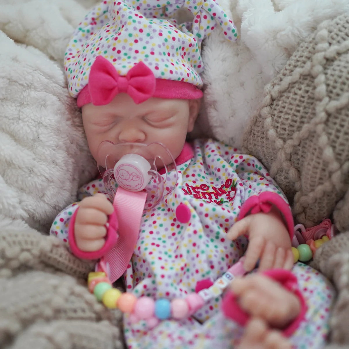 Bebê Reborn Boneca Silicone Sólido Menina 35cm Pode Tomar Banho Com 2 Conjuntos de Roupa Mamadeira Chupeta Pelúcia Certidão Fralda