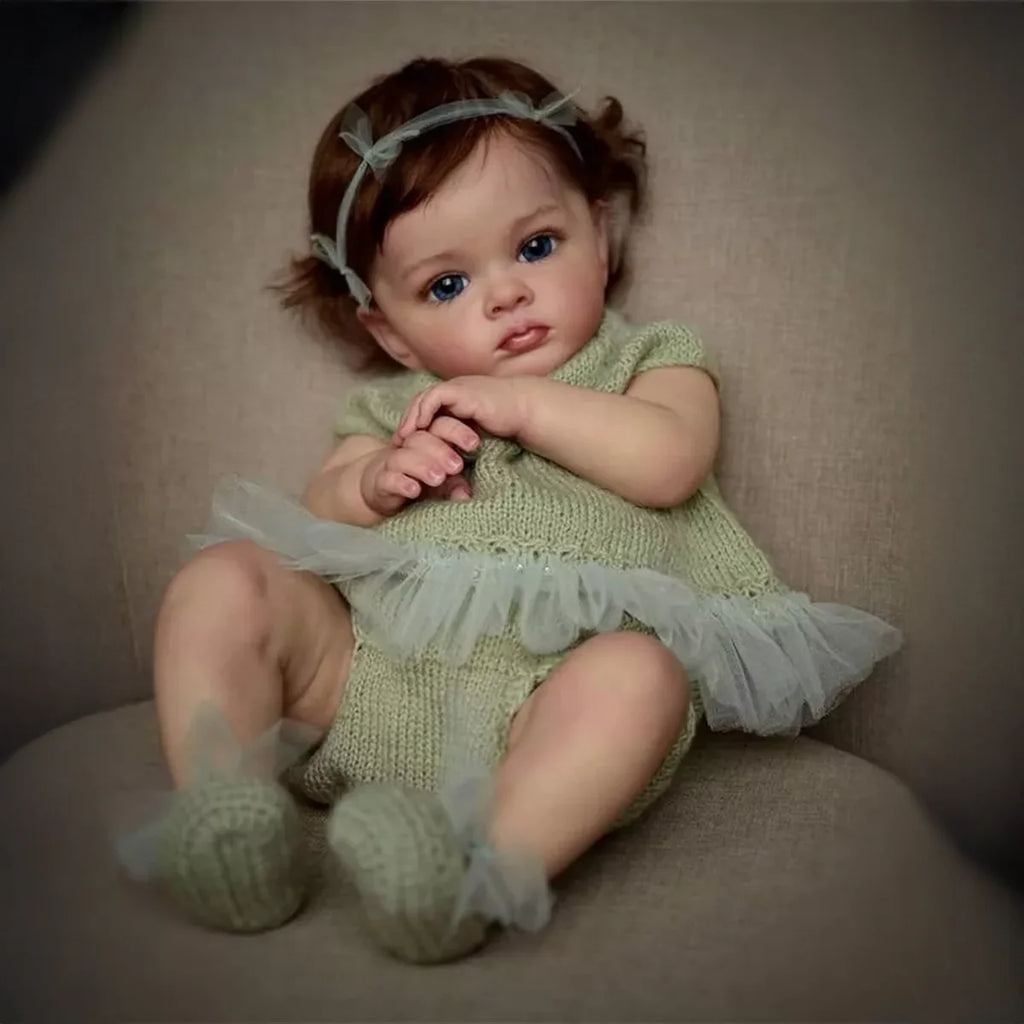 Boneca Bebê Reborn Silicone Realista 48cm Original Kit Acessórios Conjunto Roupa Mamadeira Chupeta Pelúcia Fralda