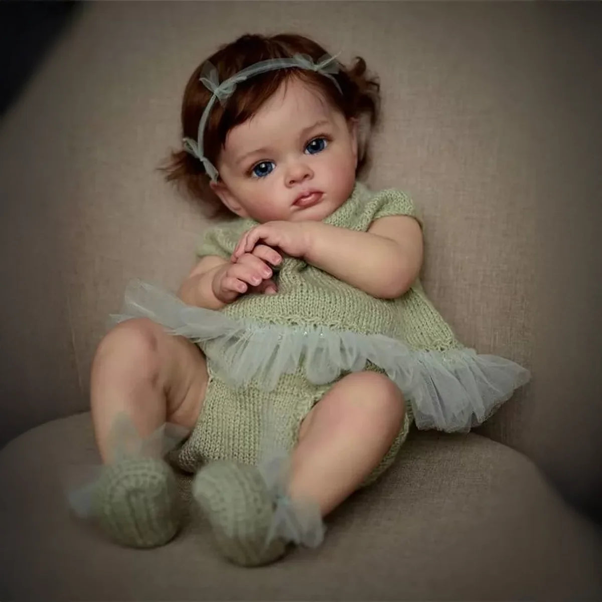 Boneca Bebê Reborn Silicone Realista 48cm Original Kit Acessórios Conjunto Roupa Mamadeira Chupeta Pelúcia Fralda