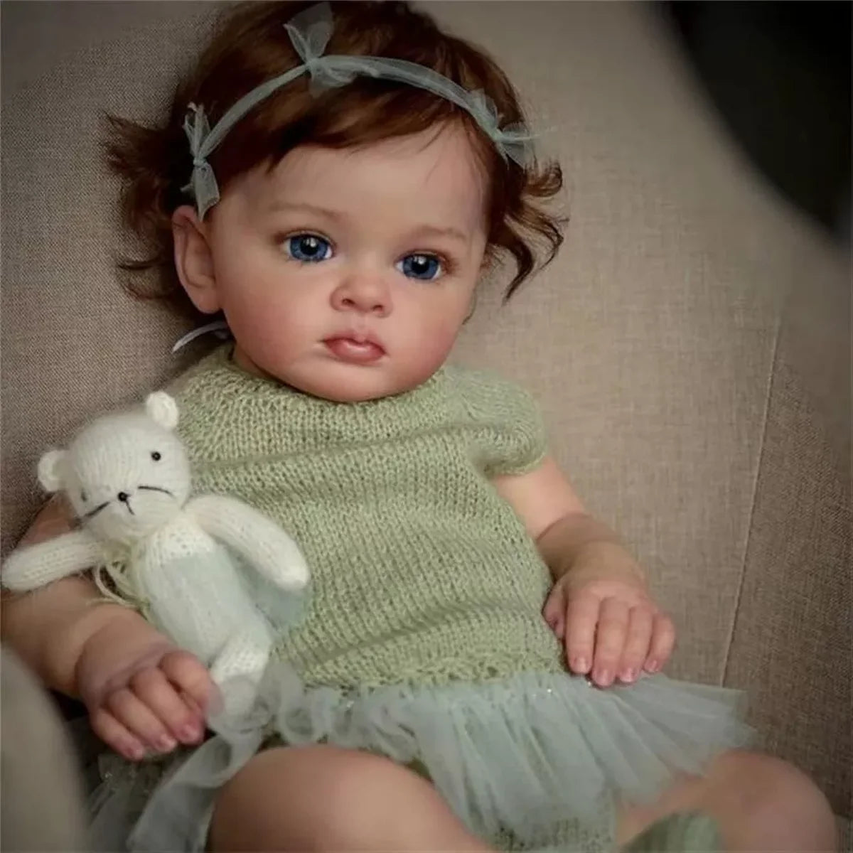 Boneca Bebê Reborn Silicone Realista 48cm Original Kit Acessórios Conjunto Roupa Mamadeira Chupeta Pelúcia Fralda