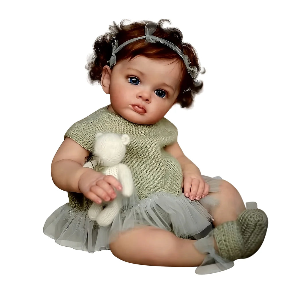 Boneca Bebê Reborn Silicone Realista 48cm Original Kit Acessórios Conjunto Roupa Mamadeira Chupeta Pelúcia Fralda