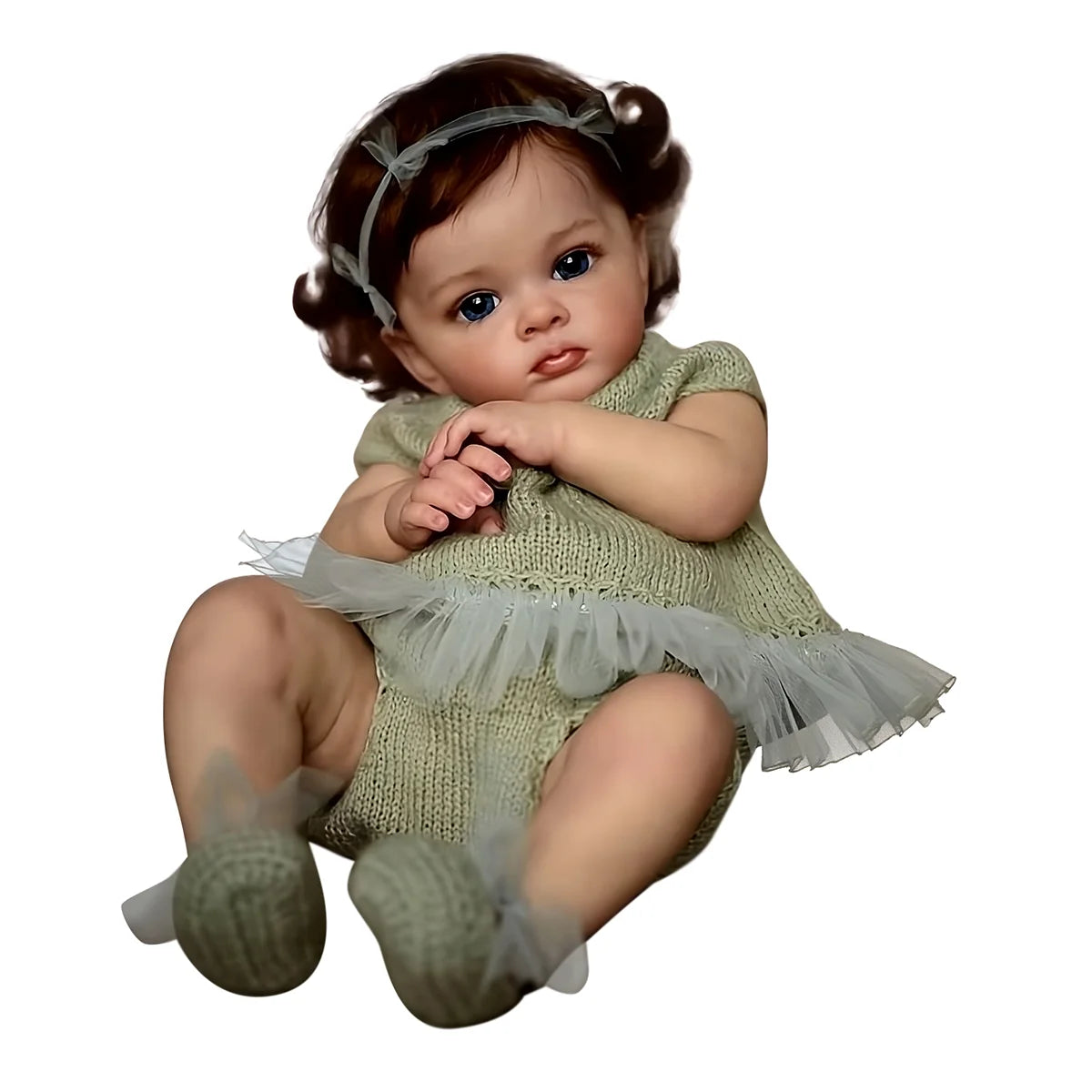 Boneca Bebê Reborn Silicone Realista 48cm Original Kit Acessórios Conjunto Roupa Mamadeira Chupeta Pelúcia Fralda