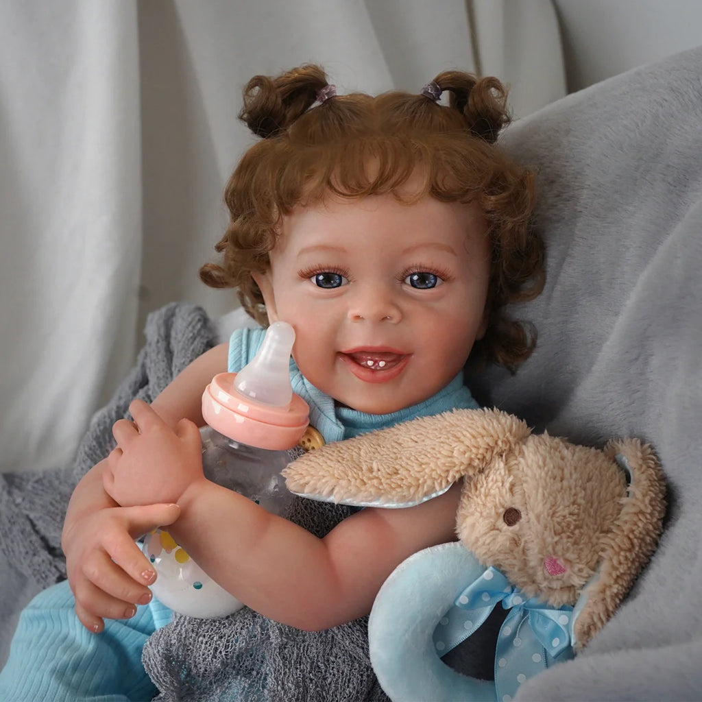 Boneca Bebê Reborn Realista Silicone Conjunto de Roupa Chupeta Mamadeira e Pelúcia