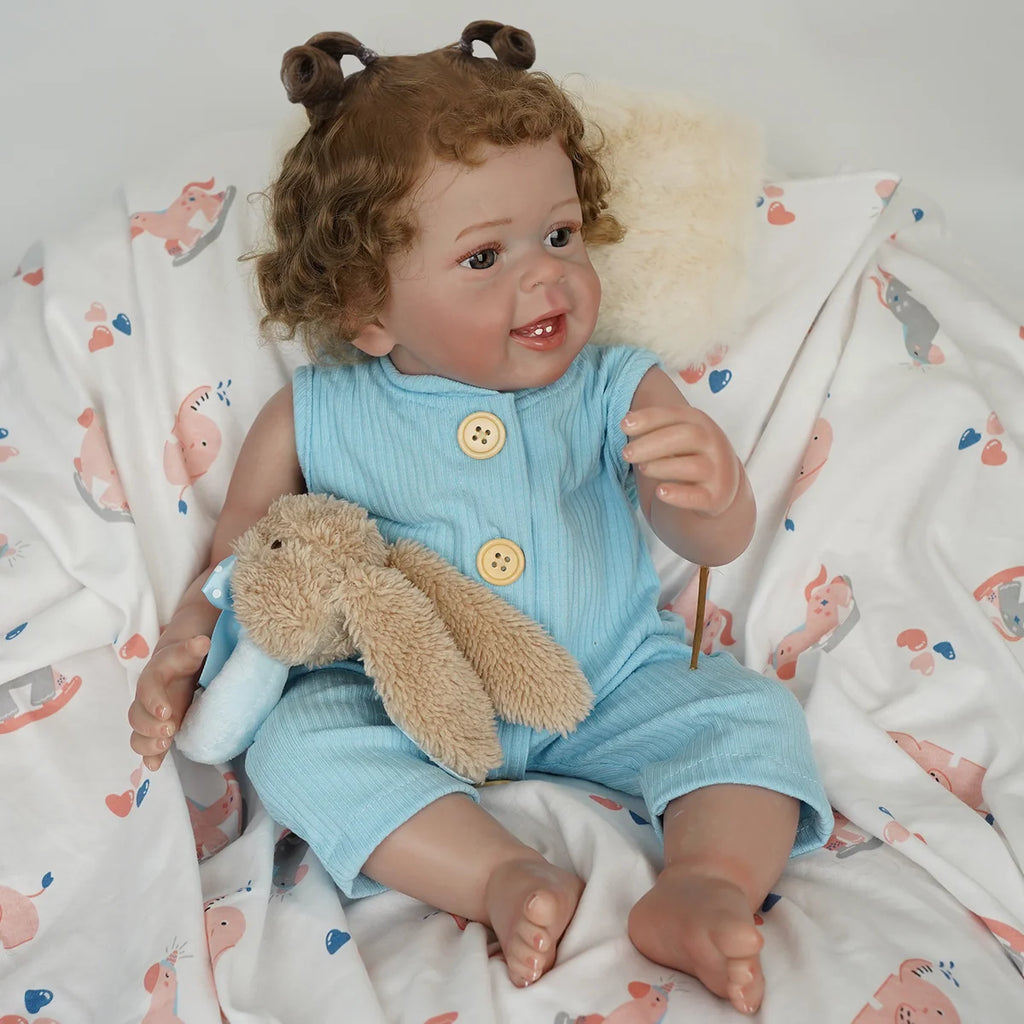 Boneca Bebê Reborn Realista Silicone Conjunto de Roupa Chupeta Mamadeira e Pelúcia