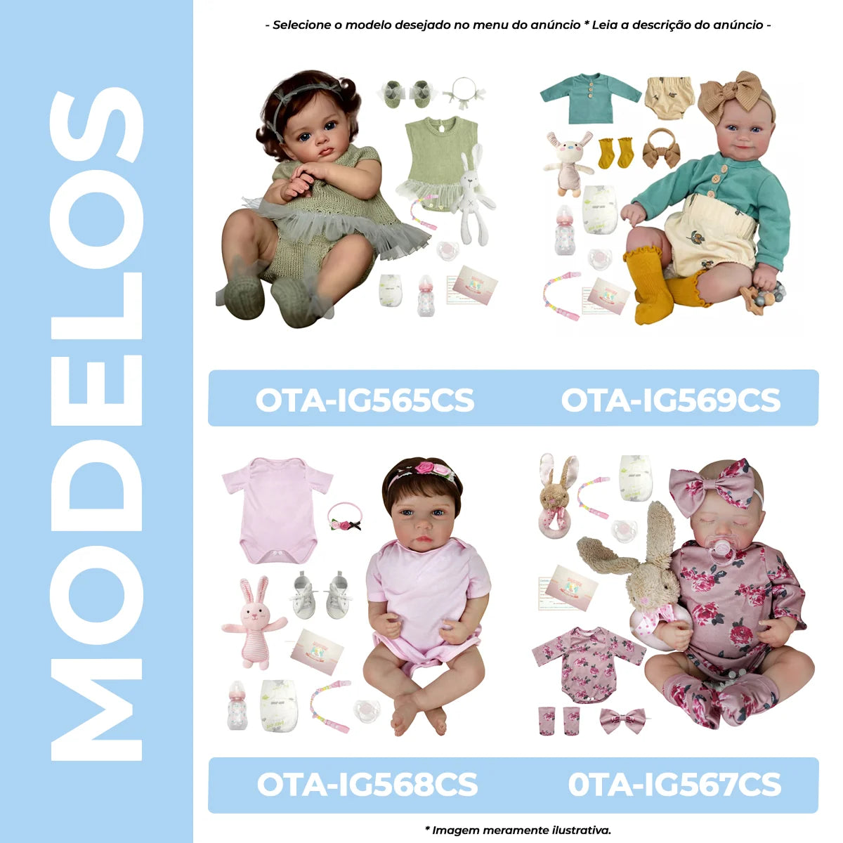Boneca Bebê Reborn Realista Silicone Kit Conjunto de Roupa Chupeta Mamadeira e Pelúcia