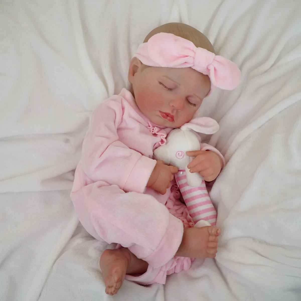 Boneca Bebê Reborn Silicone Realista 48cm Original Kit Acessórios Conjunto Roupa Mamadeira Chupeta Pelúcia Fralda