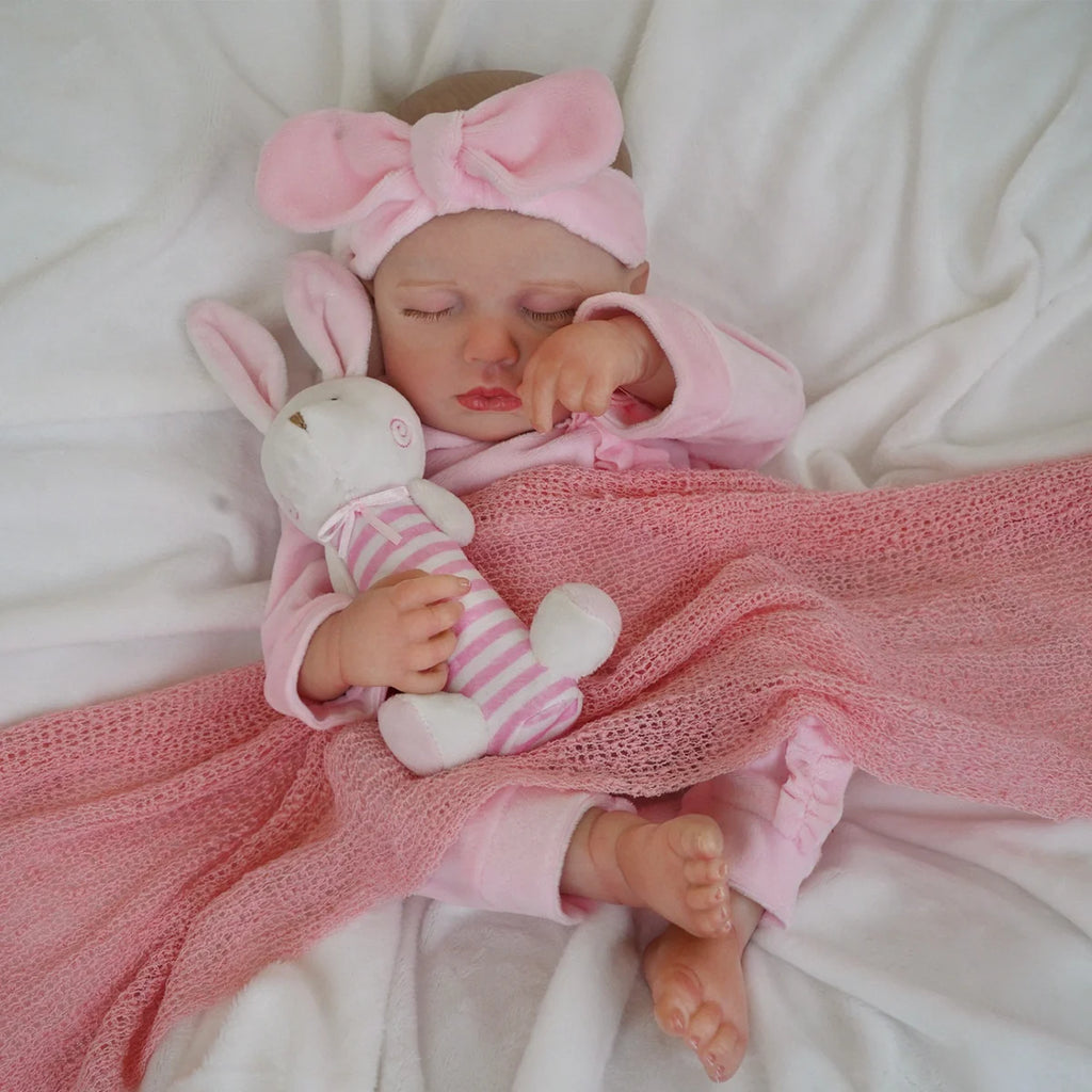Boneca Bebê Reborn Silicone Realista 48cm Original Kit Acessórios Conjunto Roupa Mamadeira Chupeta Pelúcia Fralda