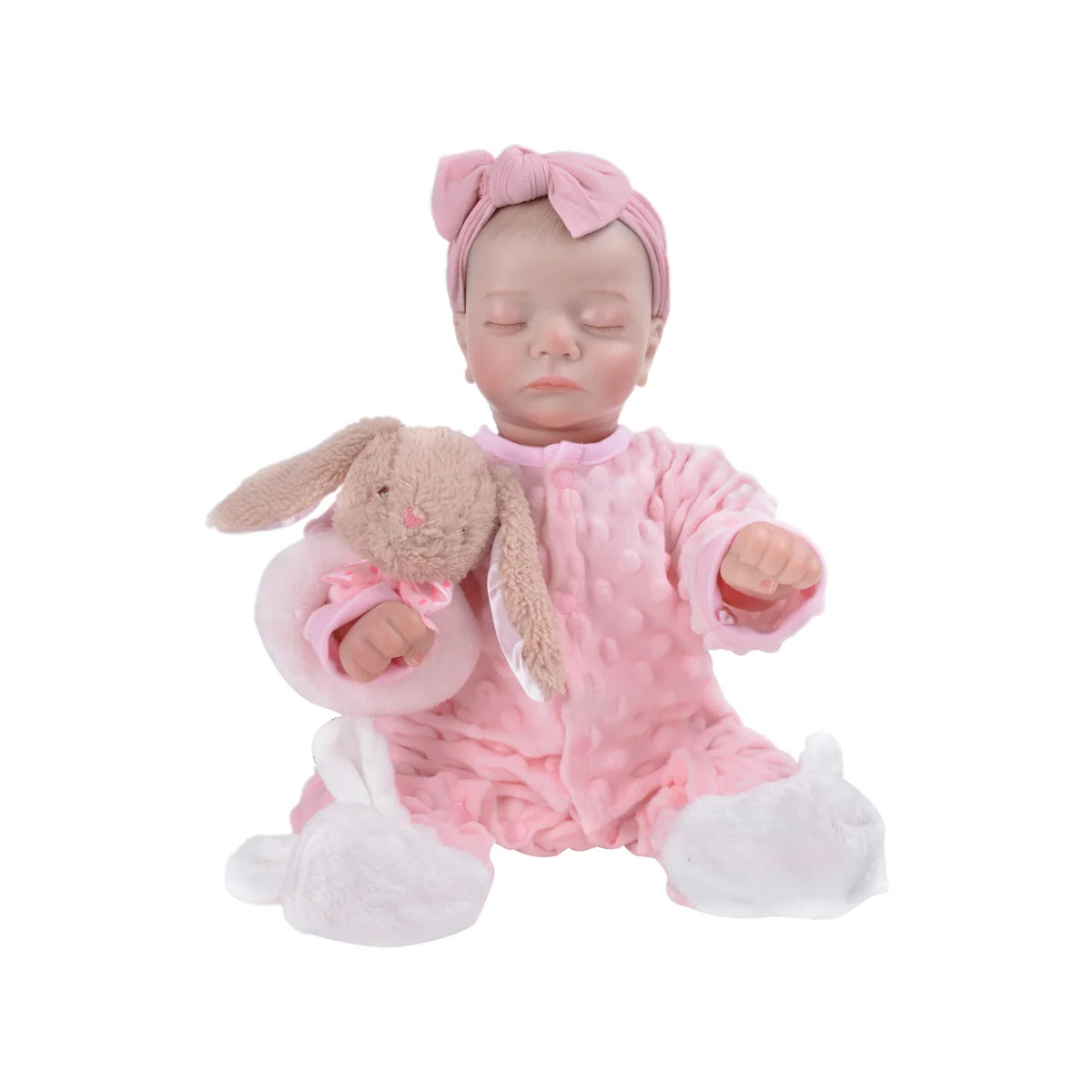 Boneca Bebê Reborn Silicone Realista 48cm Original Kit Acessórios Conjunto Roupa Mamadeira Chupeta Pelúcia Fralda