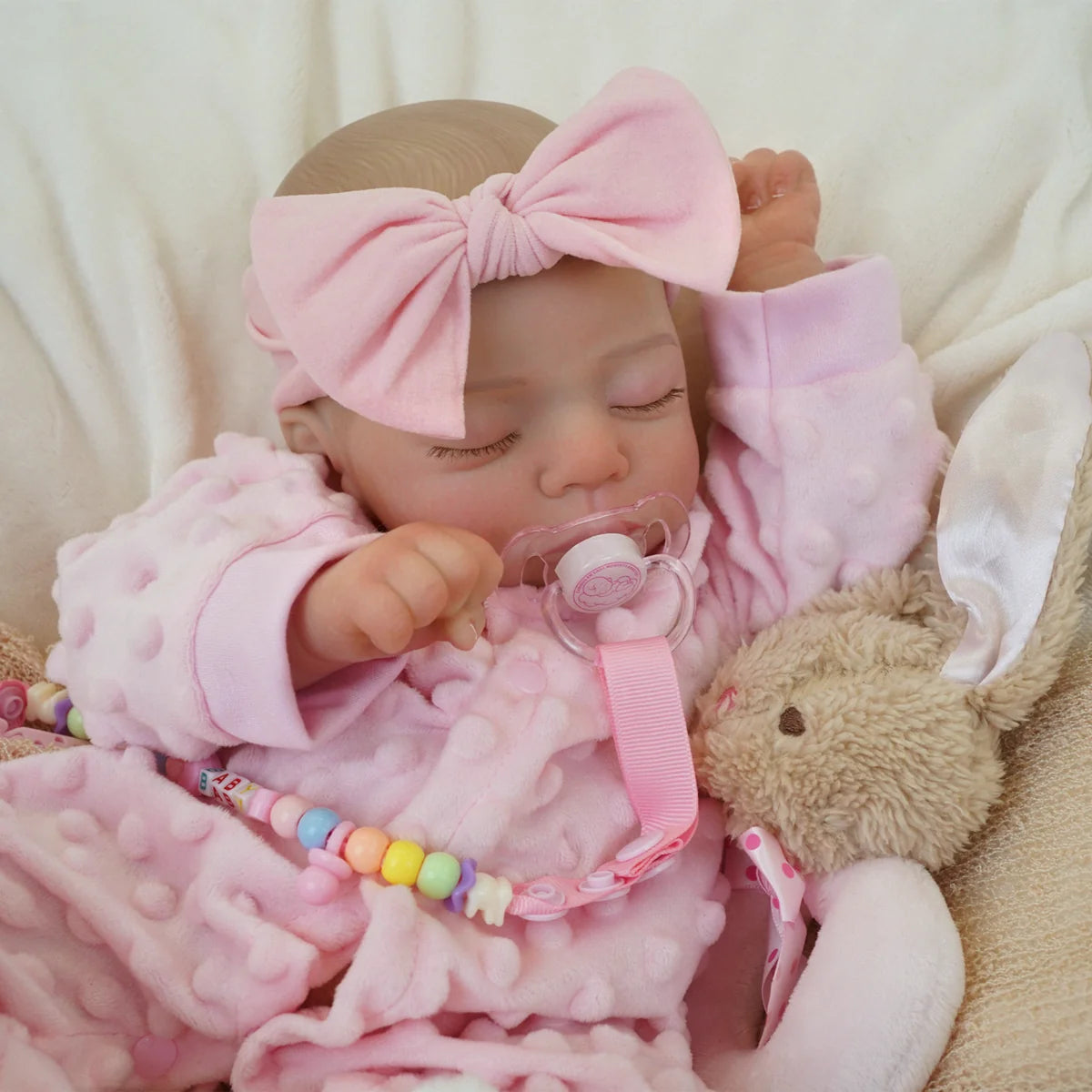 Boneca Bebê Reborn Silicone Realista 48cm Original Kit Acessórios Conjunto Roupa Mamadeira Chupeta Pelúcia Fralda