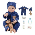 Boneco Bebê Reborn Silicone Realista 48cm Original Kit Acessórios Conjunto Roupa Mamadeira Chupeta Pelúcia Fralda