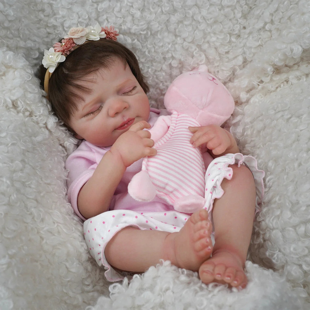 Boneca Bebê Reborn Silicone Realista 48cm Original Kit Acessórios Conjunto Roupa Mamadeira Chupeta Pelúcia Fralda