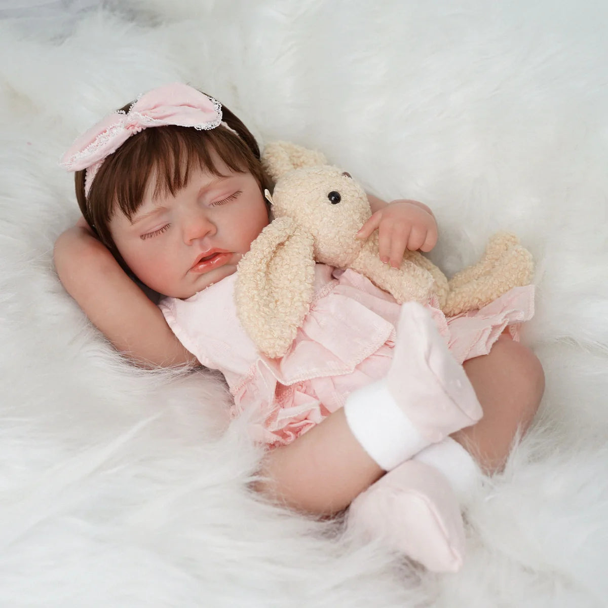 Bebê Reborn Boneca Realista Brastoy 48cm Boneca de Silicone Kit Conjunto de Roupa Chupeta Mamadeira e Pelúcia Original