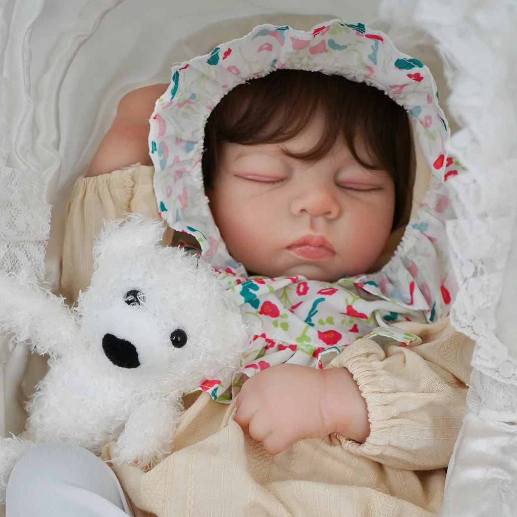 Boneca Bebê Reborn Silicone Realista 55cm Original Kit Acessórios Conjunto Roupa Mamadeira Chupeta Pelúcia