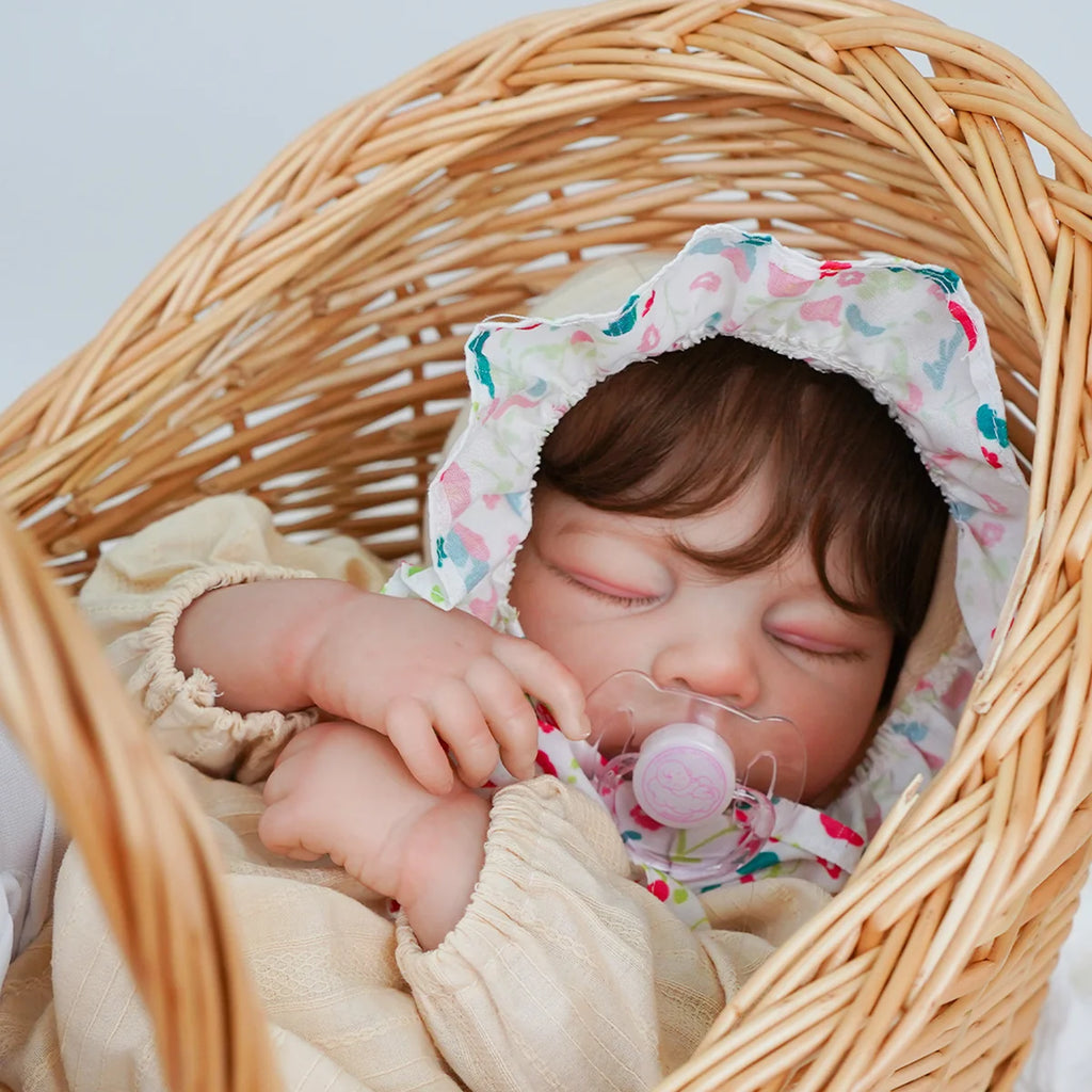 Boneca Bebê Reborn Silicone Realista 55cm Original Kit Acessórios Conjunto Roupa Mamadeira Chupeta Pelúcia