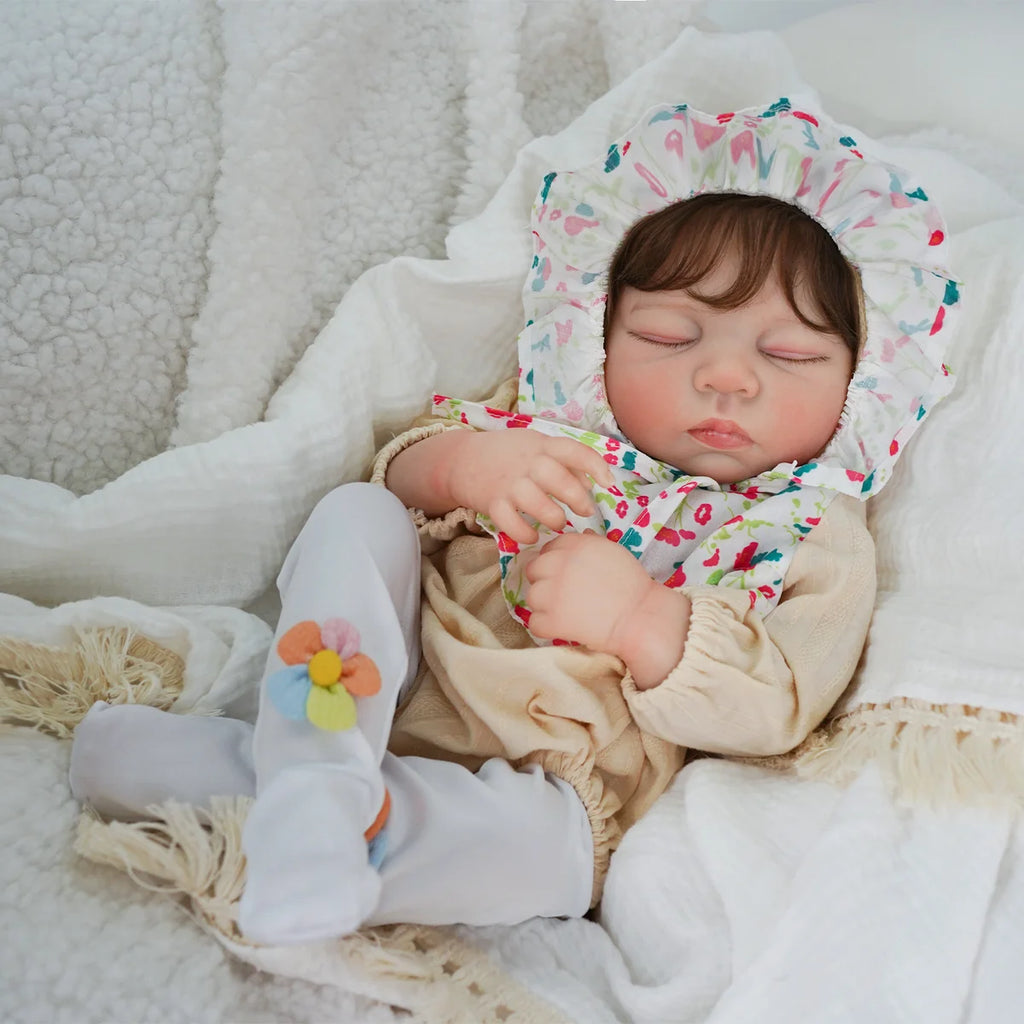 Boneca Bebê Reborn Silicone Realista 55cm Original Kit Acessórios Conjunto Roupa Mamadeira Chupeta Pelúcia
