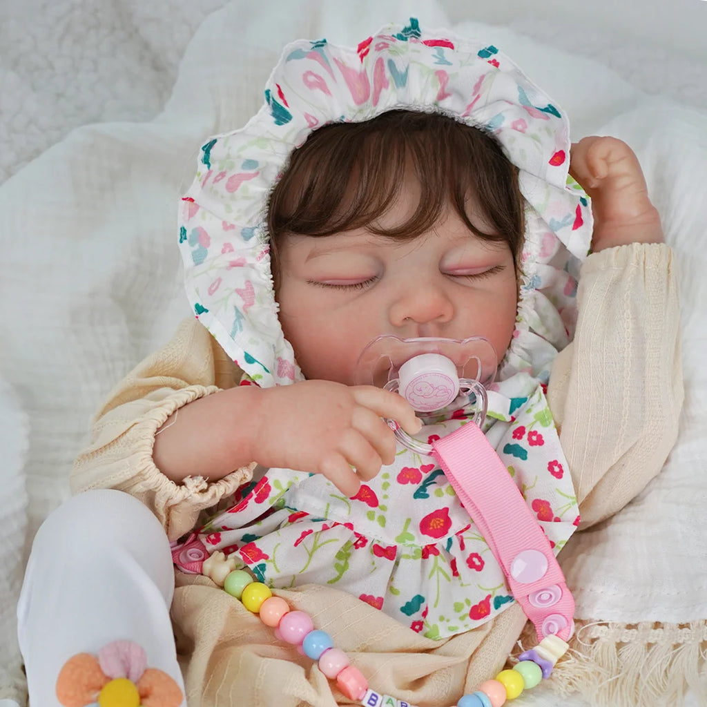 Boneca Bebê Reborn Silicone Realista 55cm Original Kit Acessórios Conjunto Roupa Mamadeira Chupeta Pelúcia