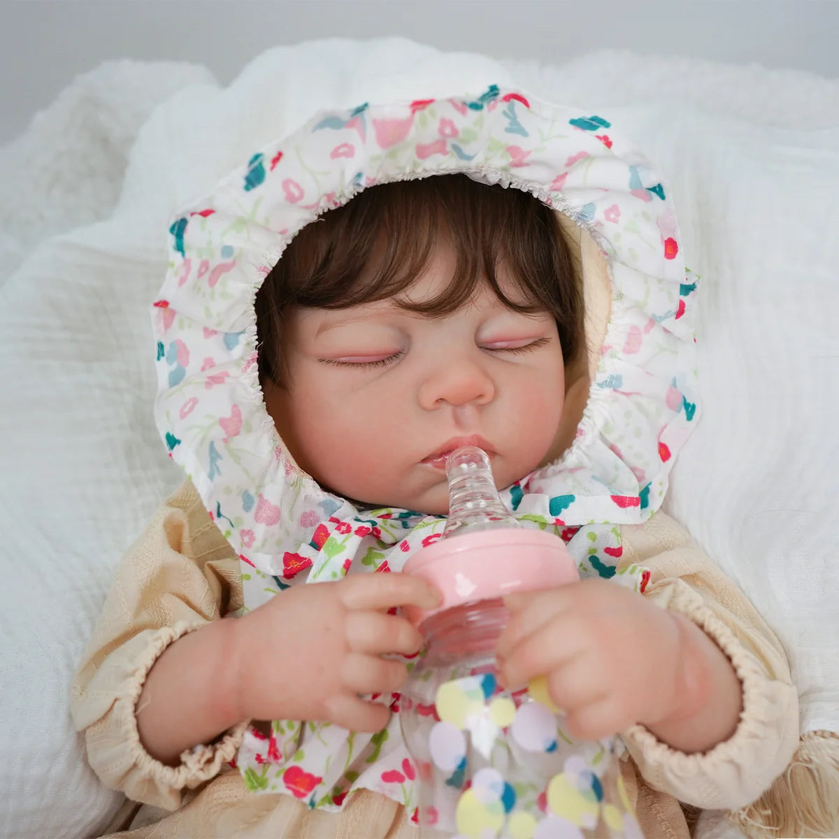 Boneca Bebê Reborn Silicone Realista 55cm Original Kit Acessórios Conjunto Roupa Mamadeira Chupeta Pelúcia